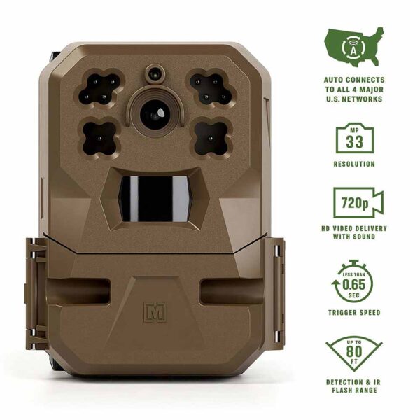 Moultrie Mobile Edge 2 pack bundle studio image with stats of camera