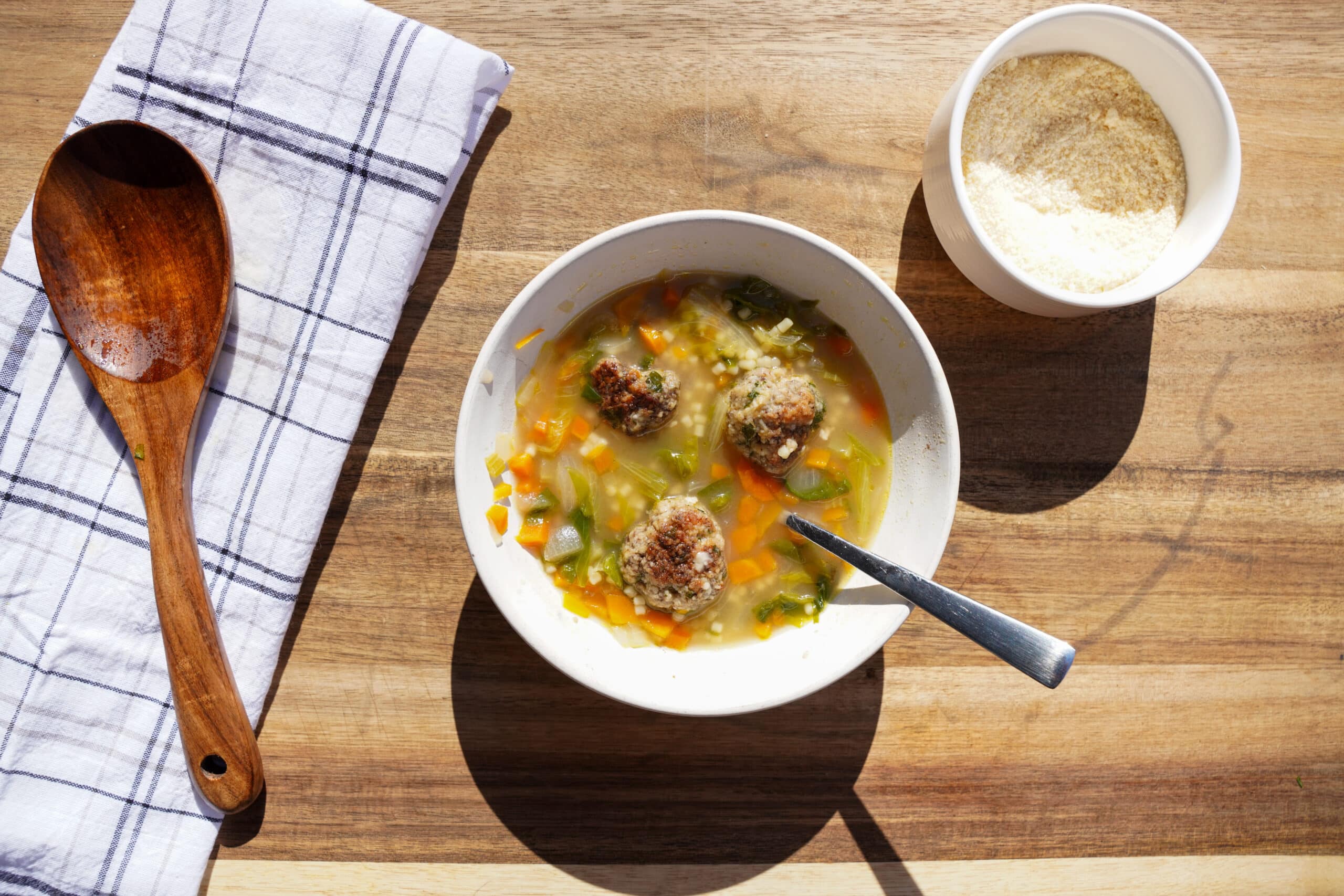 Italian Wedding Soup with Venison Meatballs